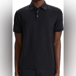 THEORY Classic Black Polo Shirt Men’s Pima Cotton Sz Large